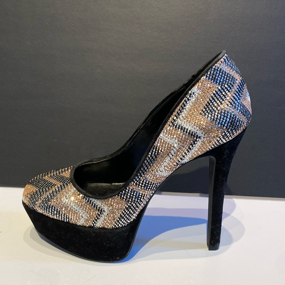 JESSICA SIMPSON Platform Zig Zag Sparkling Heels! Size 7